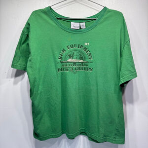 BUM Equipment Vintage 80s T-shirt Green Cotton Throwback Old School OG Size 1X